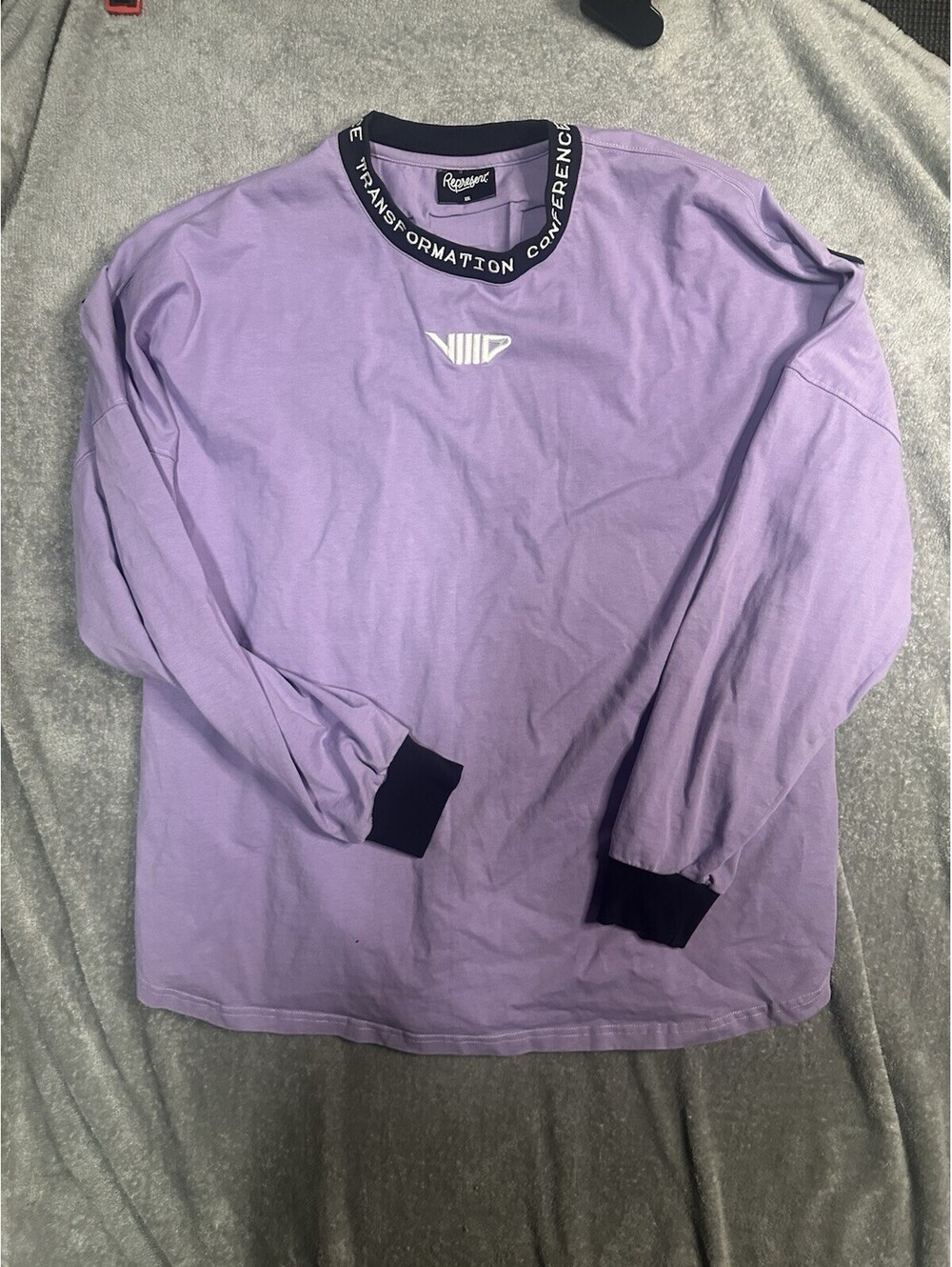 Represent Transformation Conference Long Sleeve Tee Purple XXL Oversized Logo